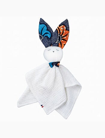 SEVIRA KIDS | Doudou lapin en gaze de coton Wax