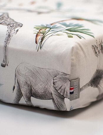 SEVIRA KIDS | Drap housse berceau en coton Safari