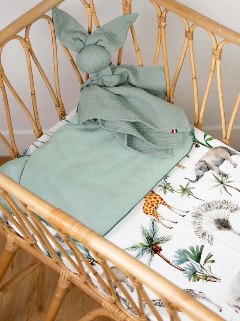 SEVIRA KIDS | Drap housse berceau en coton Safari Vert d'eau - Kiabi
