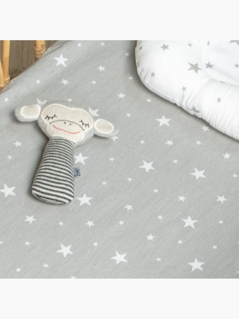 Sevira kids | drap housse berceau en coton stella Gris Blanc - Kiabi