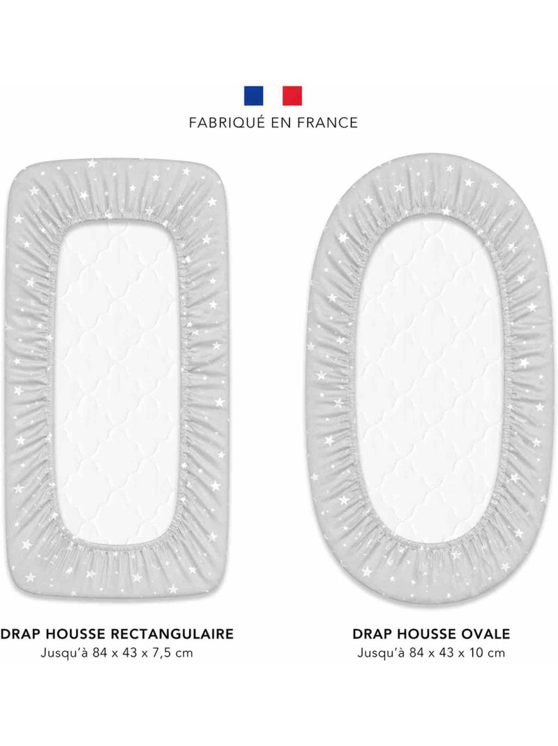Sevira kids | drap housse berceau en coton stella Gris Blanc - Kiabi