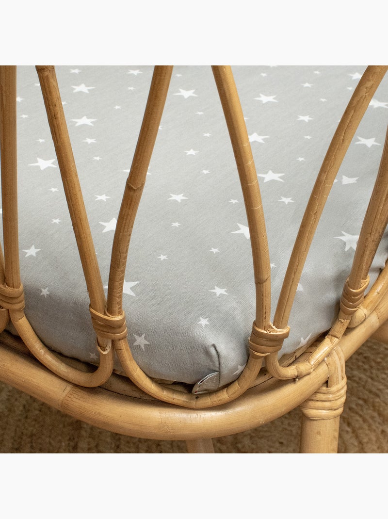Sevira kids | drap housse berceau en coton stella Gris Blanc - Kiabi