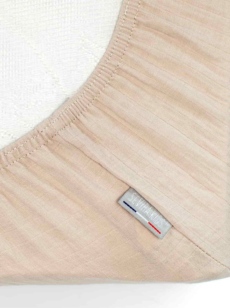 SEVIRA KIDS | Drap housse berceau en gaze de coton à carreaux Beige - Kiabi