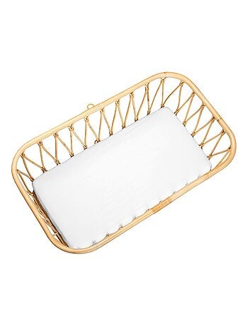 SEVIRA KIDS | Drap housse berceau en gaze de coton à carreaux