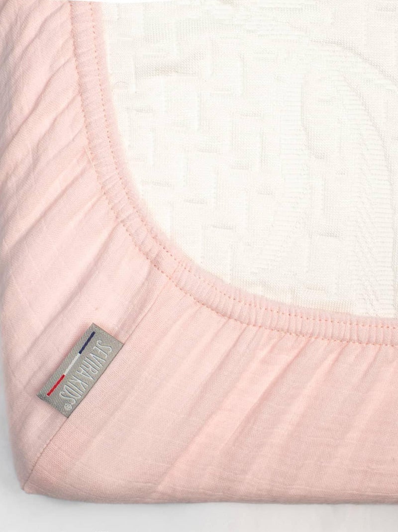 SEVIRA KIDS | Drap housse berceau en gaze de coton à carreaux Rose - Kiabi
