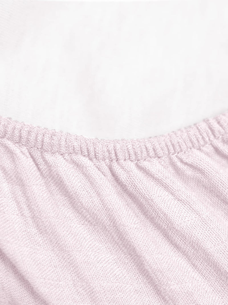 SEVIRA KIDS | Drap housse berceau en gaze de coton à carreaux Rose - Kiabi
