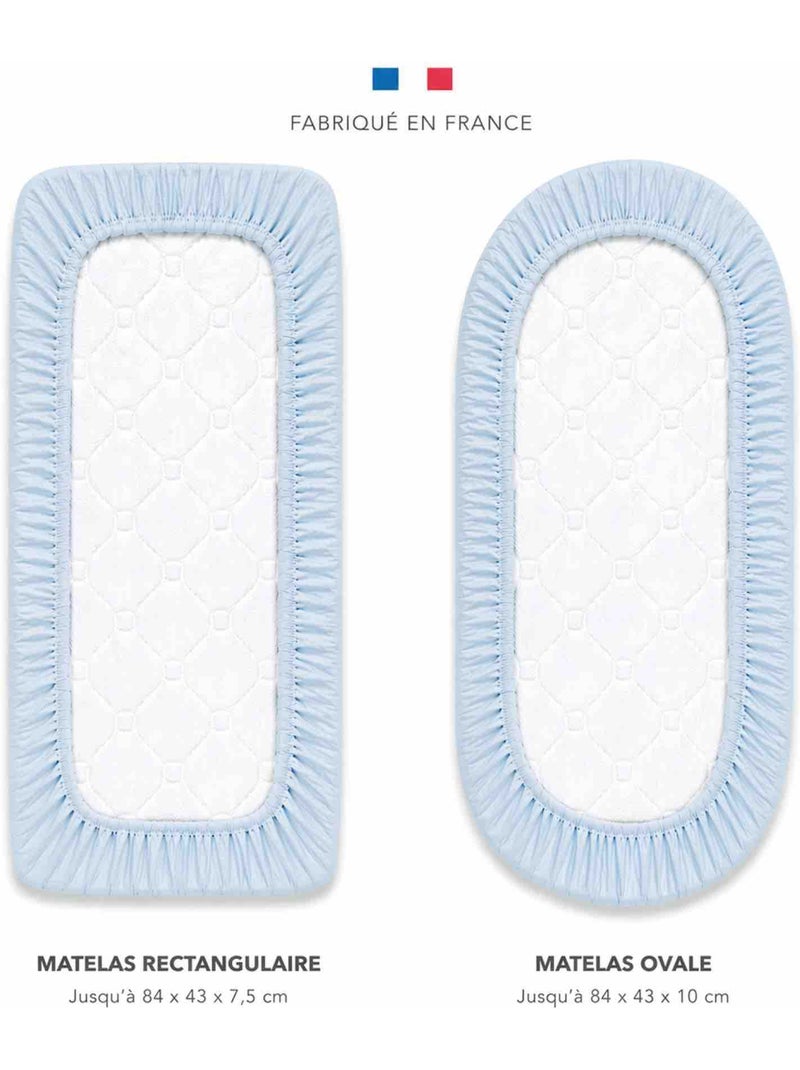 SEVIRA KIDS | Drap housse berceau en gaze de coton Jeanne Bleu - Kiabi