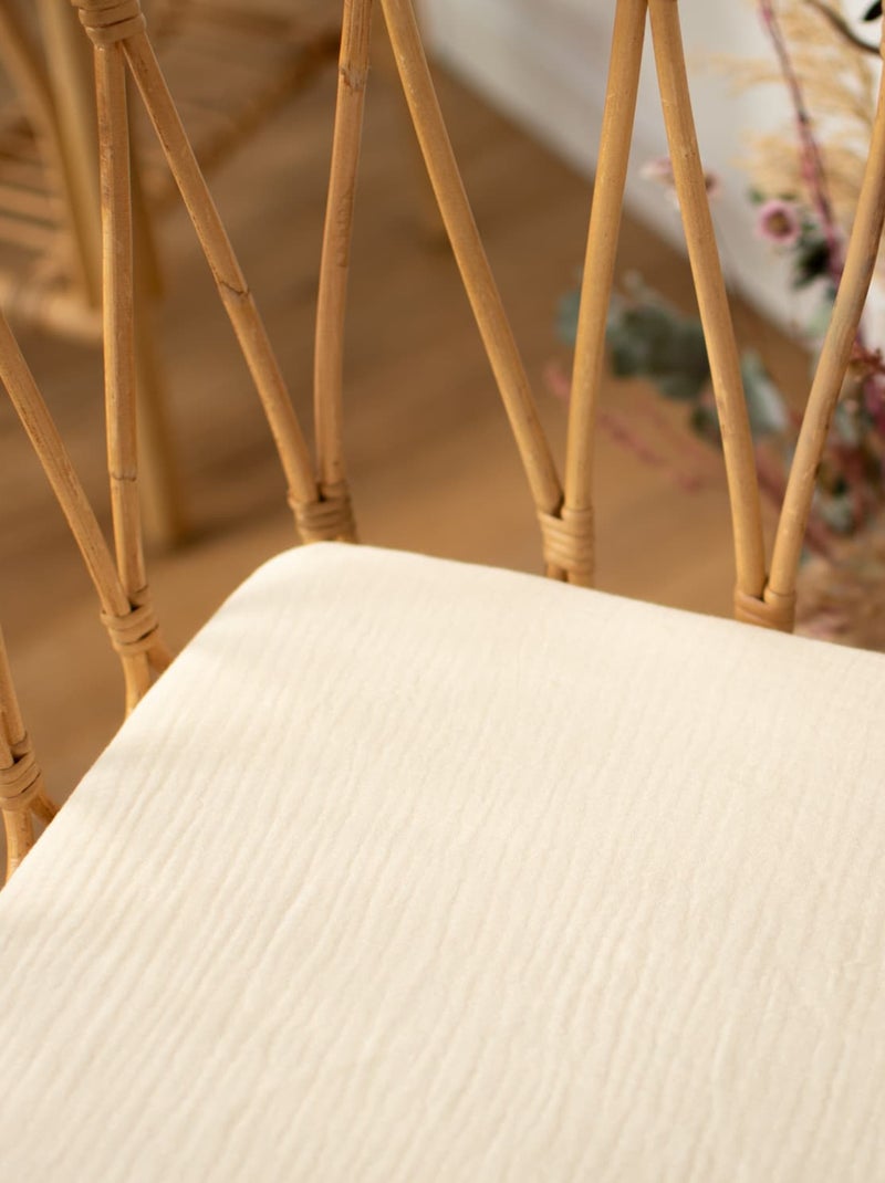 SEVIRA KIDS | Drap housse berceau en gaze de coton Jeanne Ecru - Kiabi