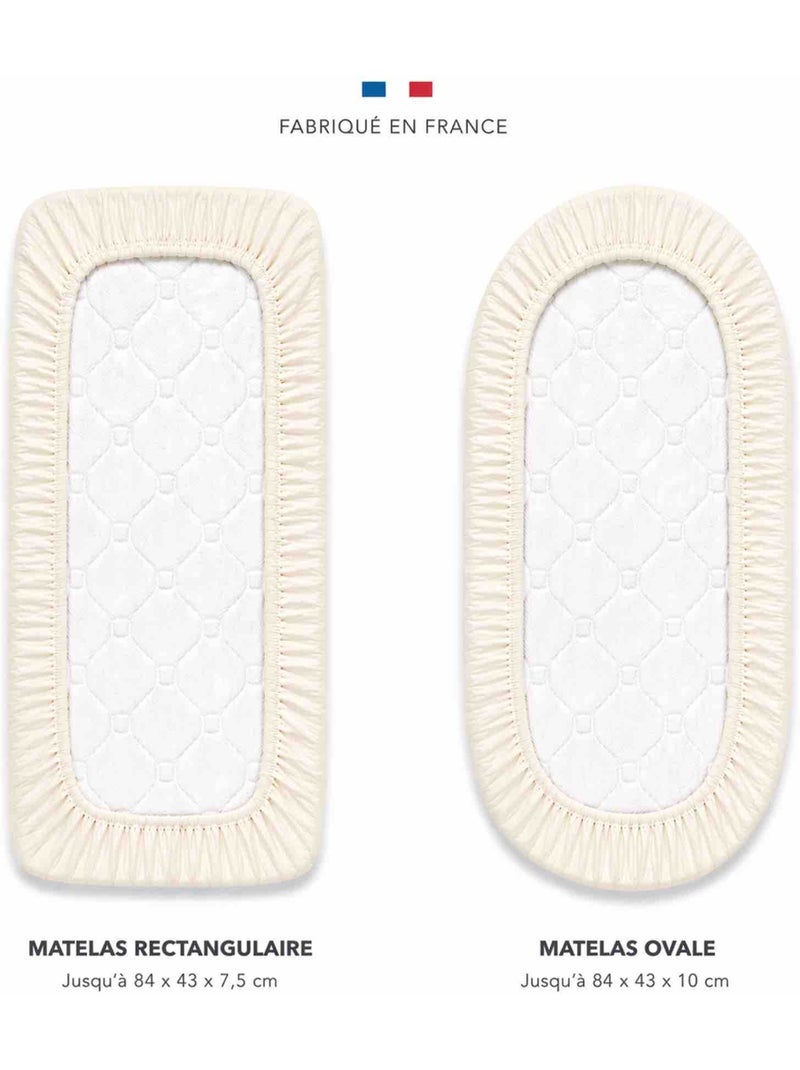 SEVIRA KIDS | Drap housse berceau en gaze de coton Jeanne Ecru - Kiabi