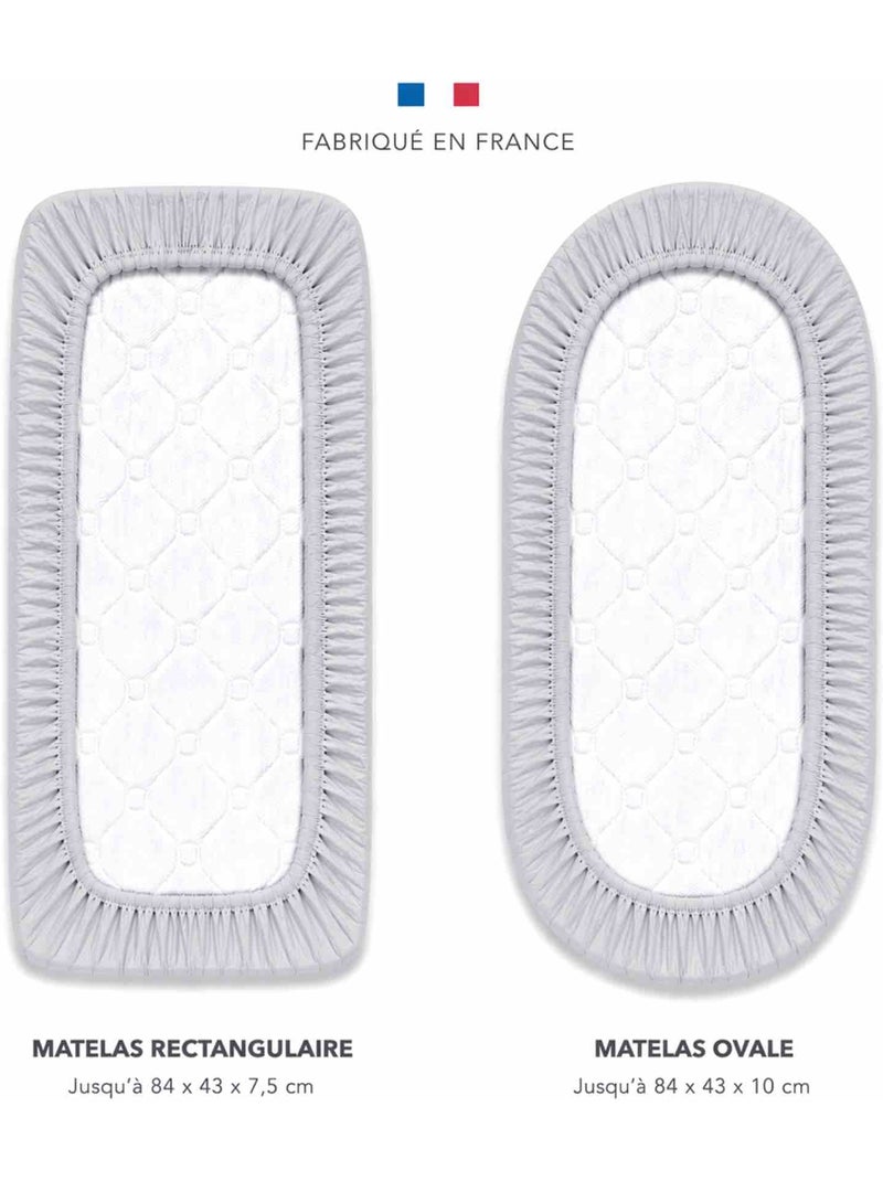 SEVIRA KIDS | Drap housse berceau en gaze de coton Jeanne Gris - Kiabi