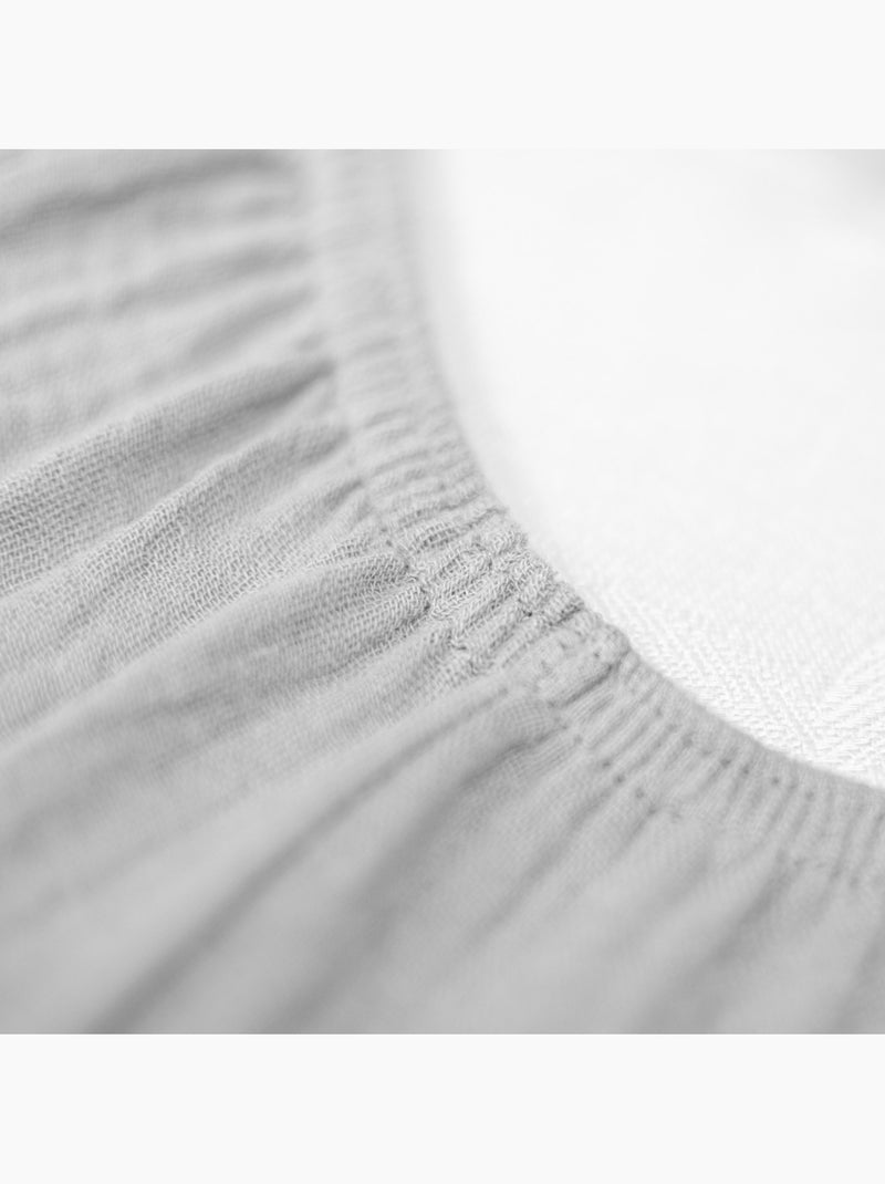 SEVIRA KIDS | Drap housse berceau en gaze de coton Jeanne Gris - Kiabi