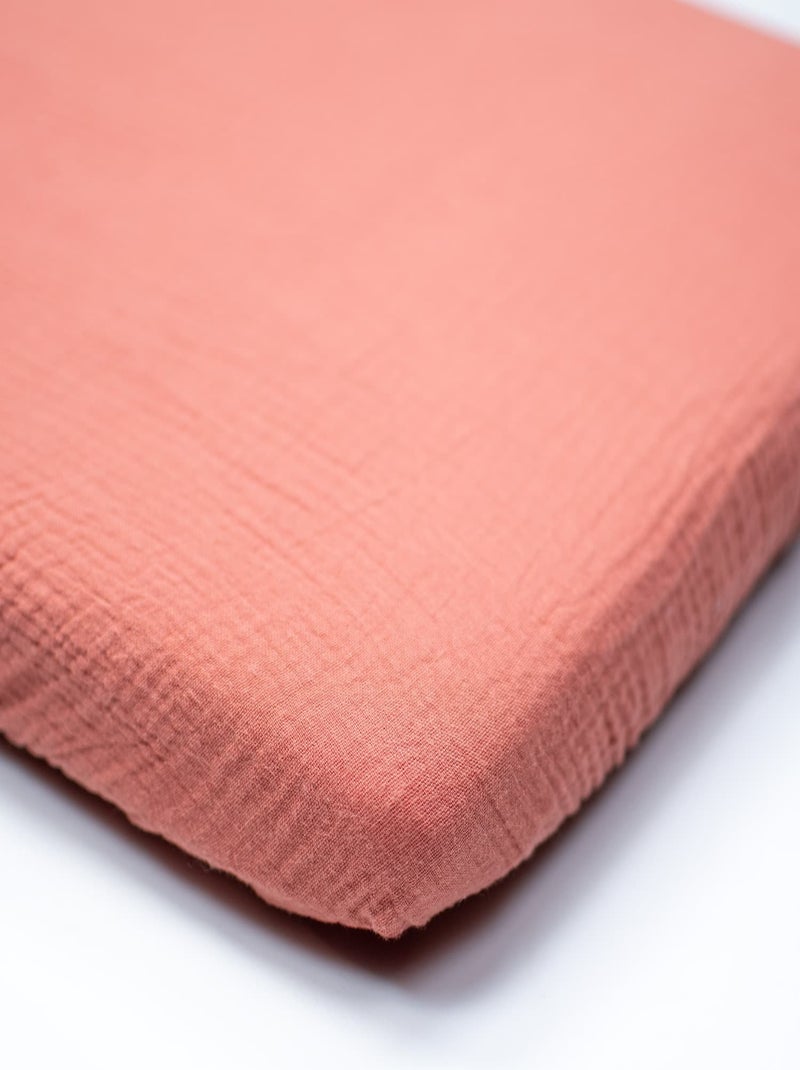 SEVIRA KIDS | Drap housse berceau en gaze de coton Jeanne Marron - Kiabi
