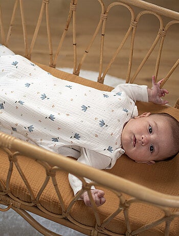 SEVIRA KIDS | Drap housse berceau en gaze de coton Jeanne