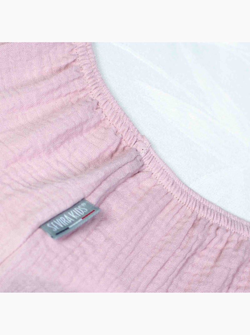 SEVIRA KIDS | Drap housse berceau en gaze de coton Jeanne Rose - Kiabi
