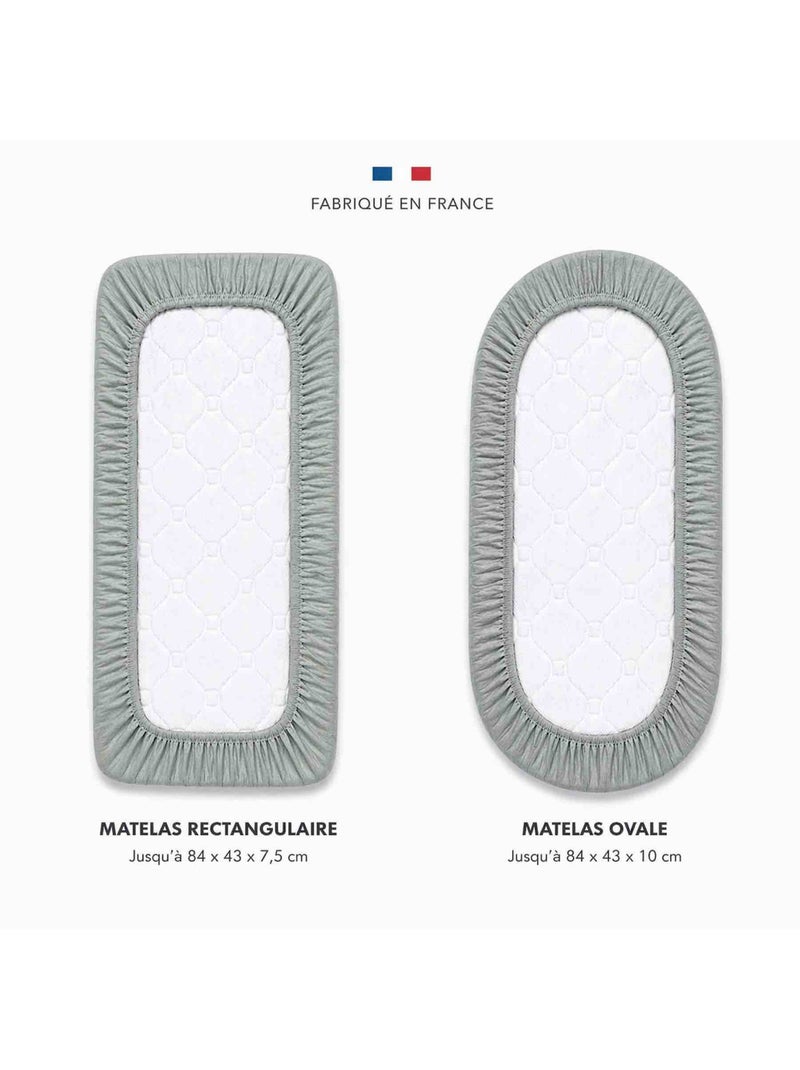 SEVIRA KIDS | Drap housse berceau en gaze de coton Jeanne Vert d'eau - Kiabi
