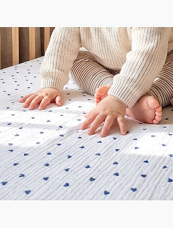 SEVIRA KIDS | Drap housse berceau en gaze de coton Lovio