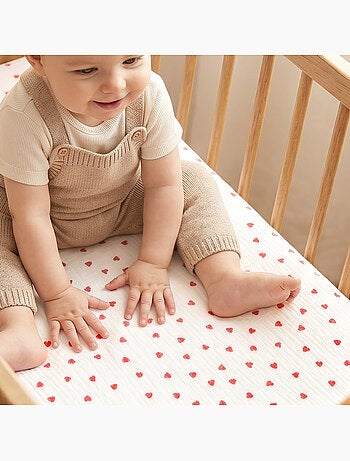 SEVIRA KIDS | Drap housse berceau en gaze de coton Lovio