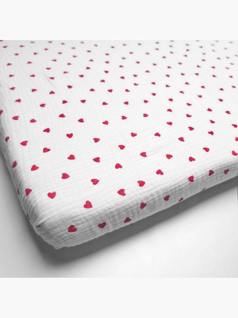 SEVIRA KIDS | Drap housse berceau en gaze de coton Lovio Rouge - Kiabi