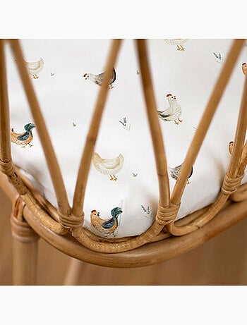 SEVIRA KIDS | Drap housse berceau en satin de coton GALLINA