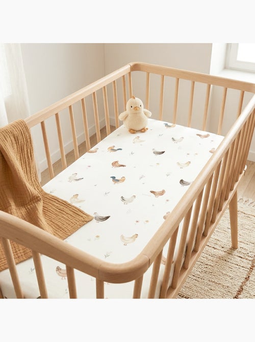 SEVIRA KIDS | Drap housse berceau en satin de coton GALLINA - Kiabi