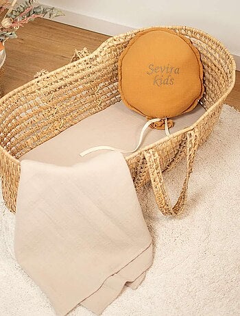 SEVIRA KIDS | Drap housse couffin en double gaze à carreaux