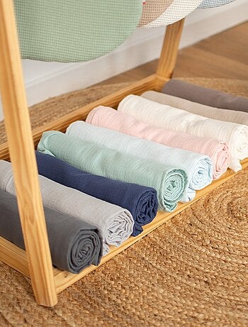 SEVIRA KIDS | Drap housse couffin en double gaze à carreaux