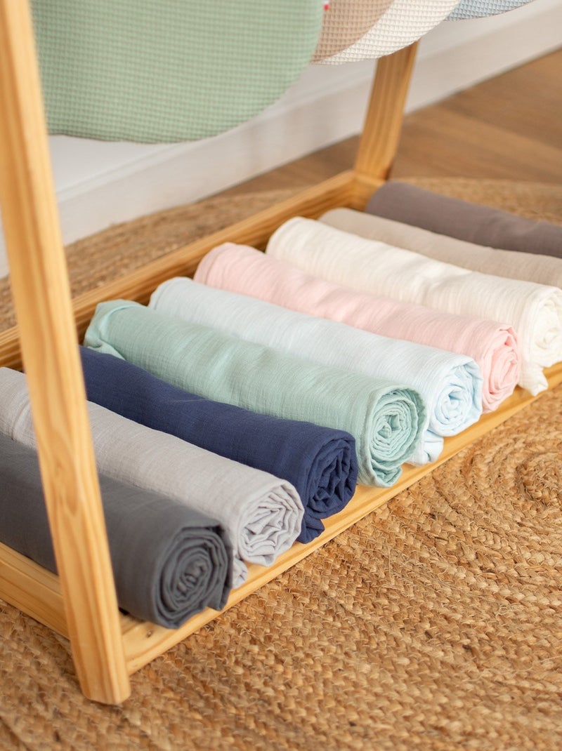 SEVIRA KIDS | Drap housse couffin en double gaze à carreaux Beige - Kiabi