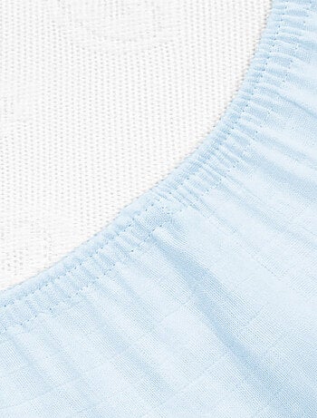 SEVIRA KIDS | Drap housse couffin en double gaze à carreaux