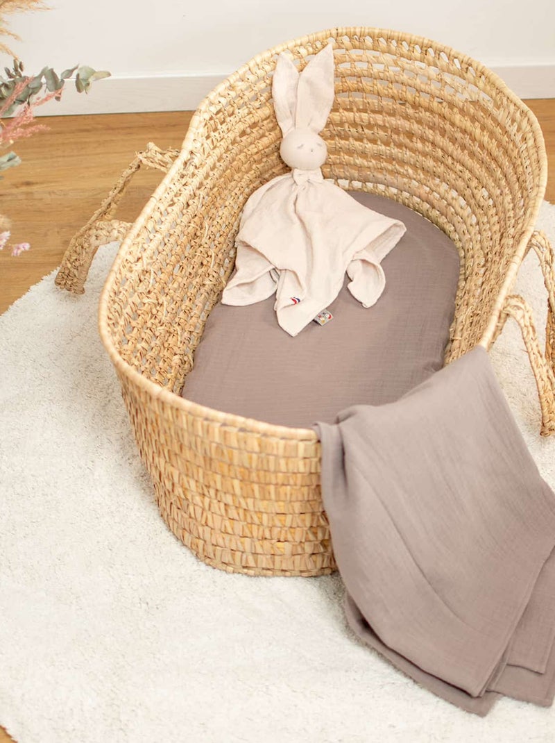 SEVIRA KIDS | Drap housse couffin en double gaze à carreaux Marron chocolat - Kiabi