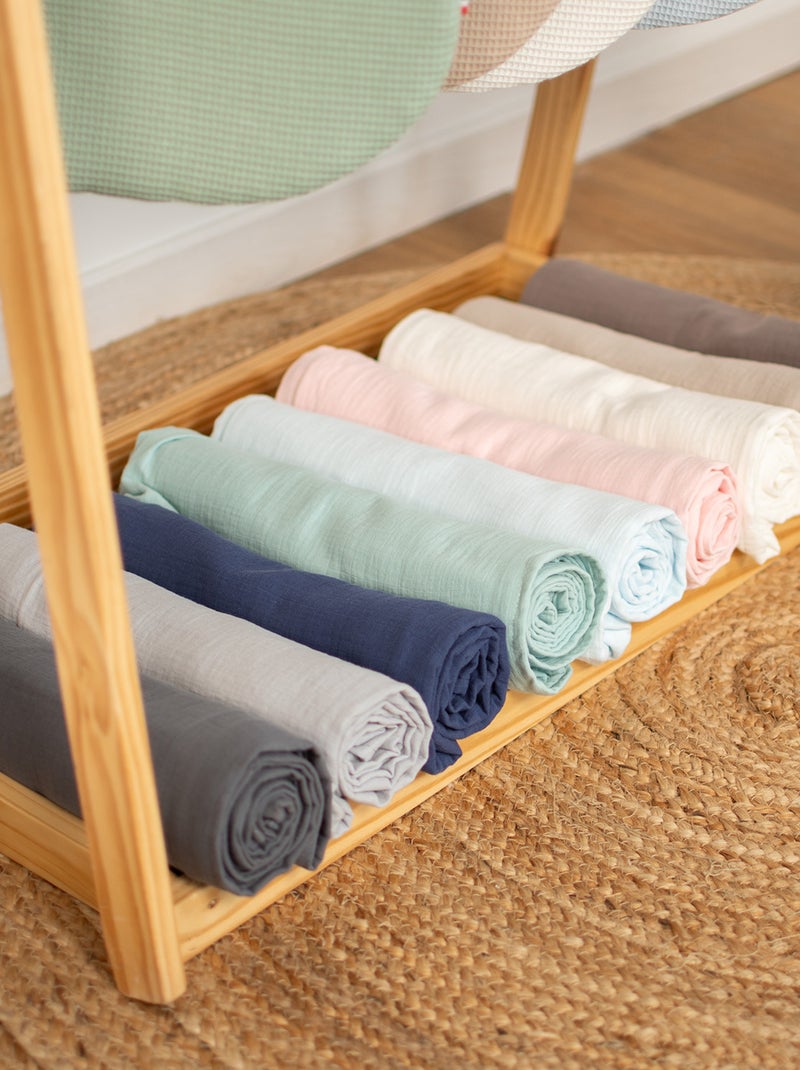 SEVIRA KIDS | Drap housse couffin en double gaze à carreaux Rose - Kiabi