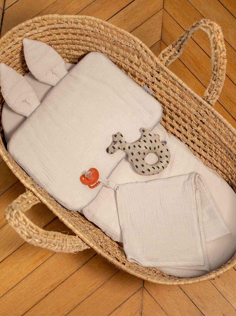 SEVIRA KIDS | Drap housse couffin ovale en gaze de coton Jeanne Beige - Kiabi