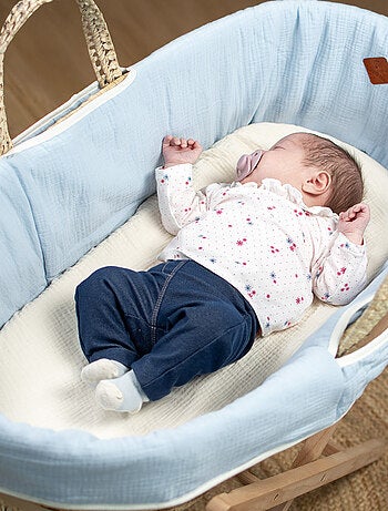 SEVIRA KIDS | Drap housse couffin ovale en gaze de coton Jeanne