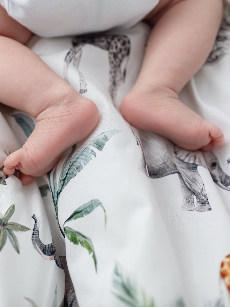 SEVIRA KIDS | Drap housse couffin ovale Safari Vert d'eau - Kiabi