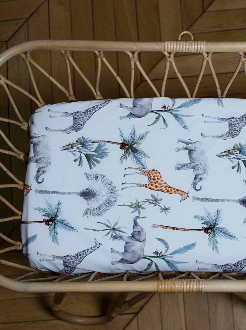 SEVIRA KIDS | Drap housse couffin ovale Safari Vert d'eau - Kiabi