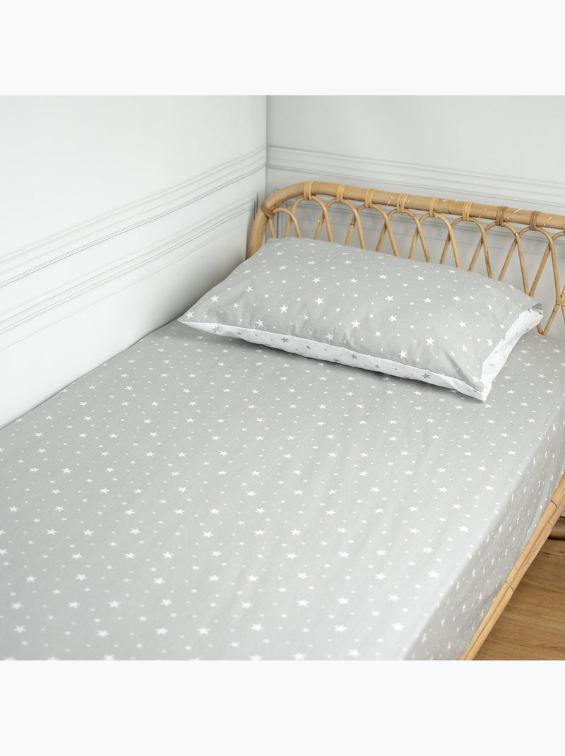 SEVIRA KIDS | Drap-housse en coton STELLA Gris - Kiabi