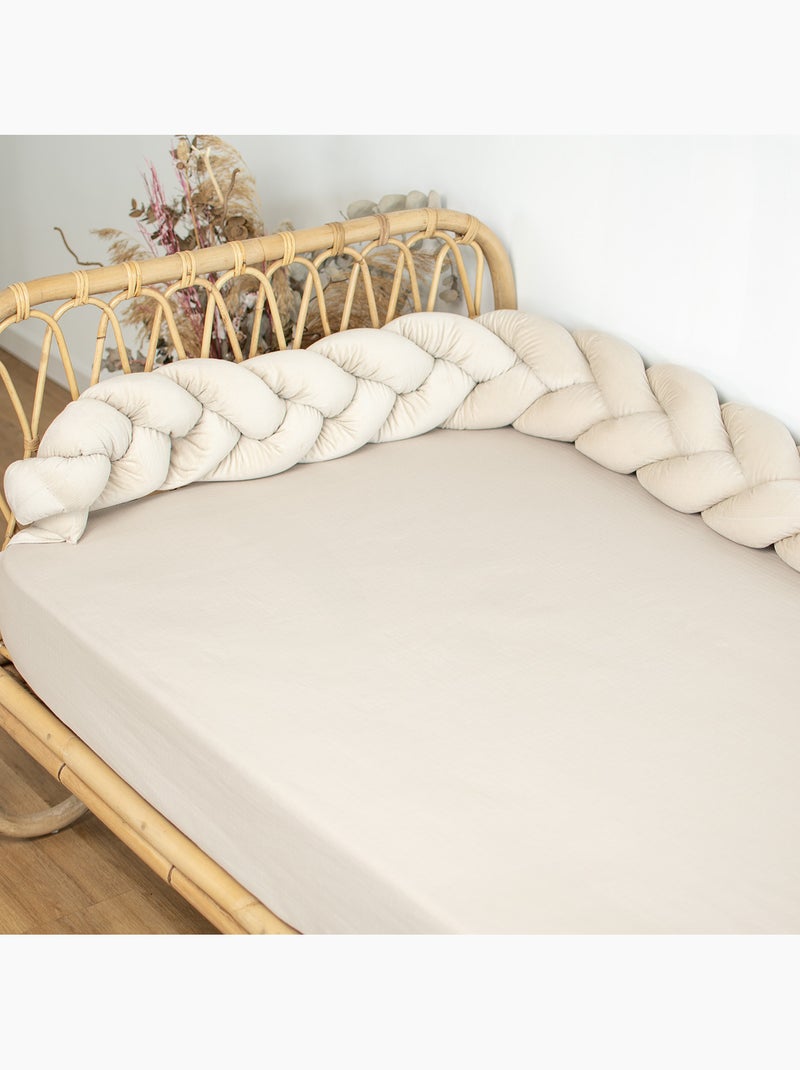 SEVIRA KIDS | Drap housse en gaze de coton à carreaux Beige - Kiabi