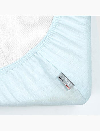 SEVIRA KIDS | Drap housse en gaze de coton à carreaux