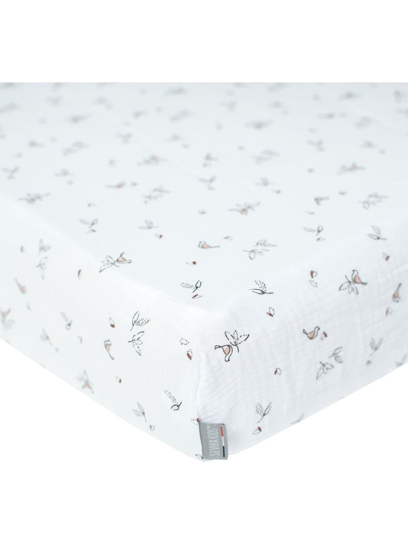SEVIRA KIDS | Drap-housse en gaze de coton Melody Blanc - Kiabi