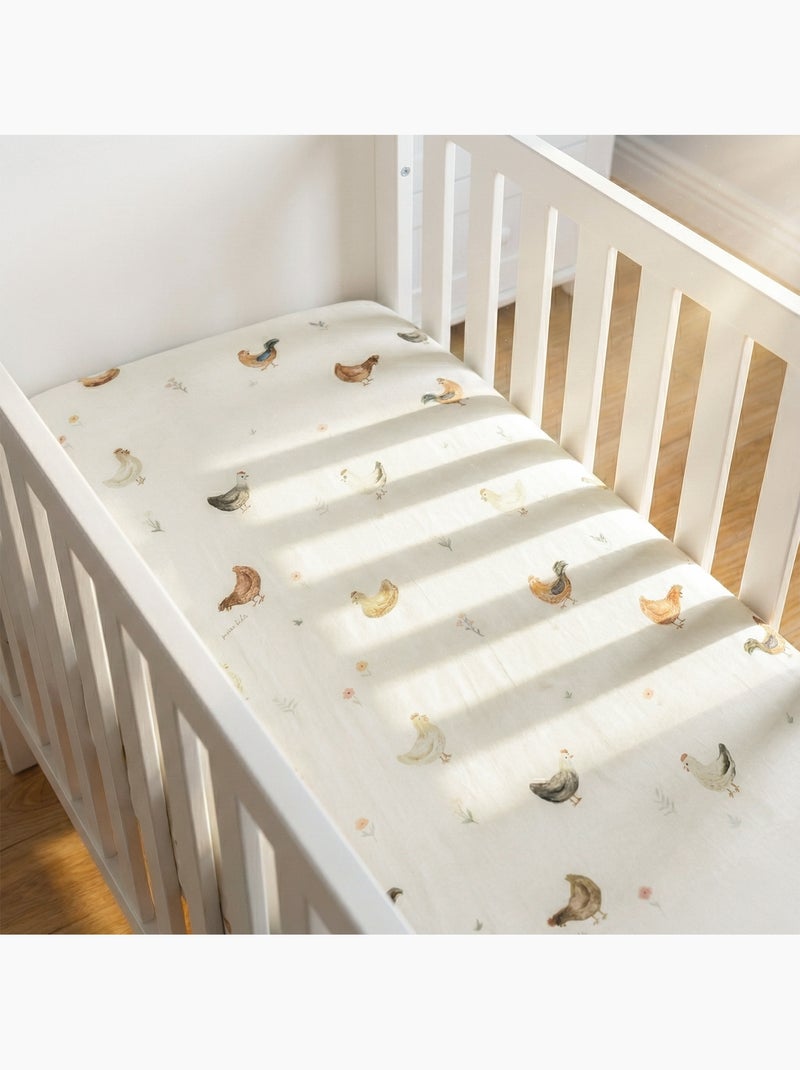 SEVIRA KIDS | Drap housse en satin de coton GALLINA Ecru - Kiabi