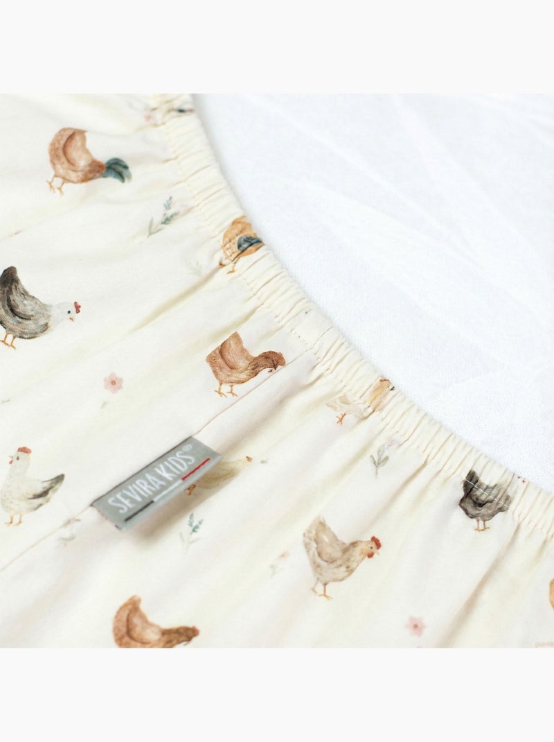 SEVIRA KIDS | Drap housse en satin de coton GALLINA Ecru - Kiabi