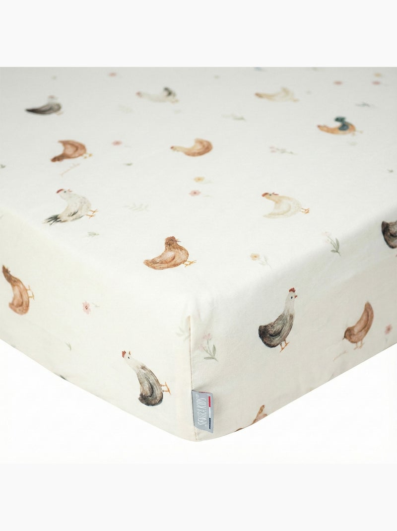 SEVIRA KIDS | Drap housse en satin de coton GALLINA Ecru - Kiabi