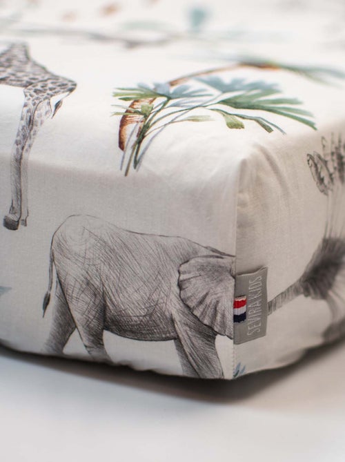 SEVIRA KIDS | Drap-housse en satin de coton Safari - Kiabi