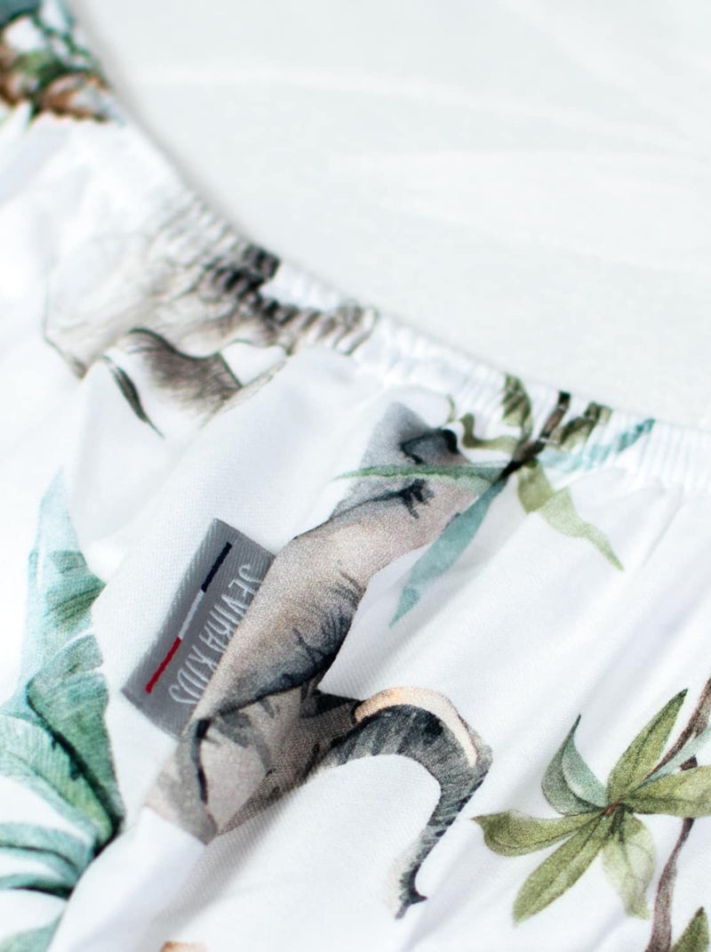 SEVIRA KIDS | Drap-housse en satin de coton Safari Vert d'eau - Kiabi