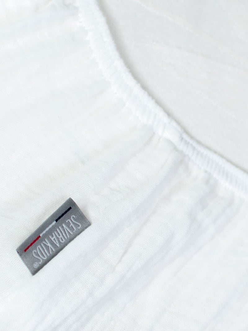 SEVIRA KIDS | Drap housse uni en gaze de coton Blanc - Kiabi