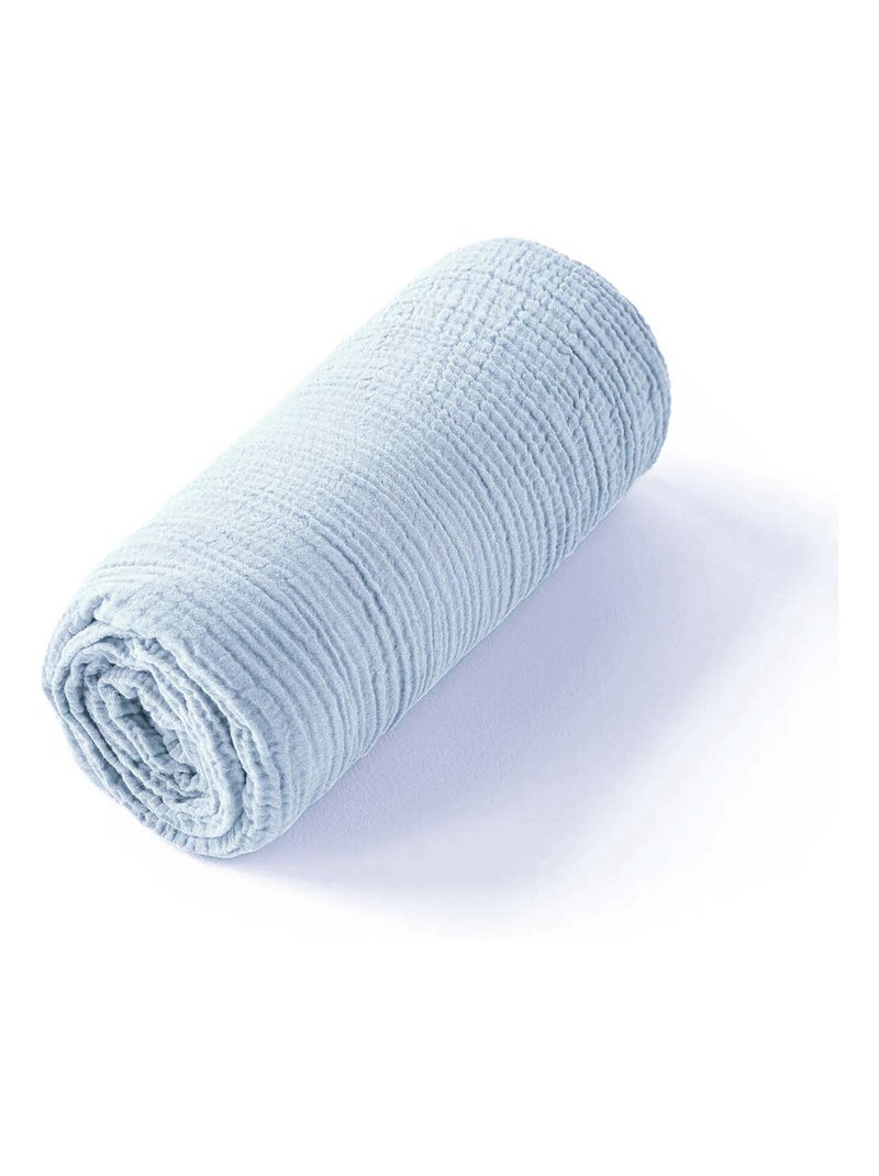 SEVIRA KIDS | Drap housse uni en gaze de coton Bleu - Kiabi
