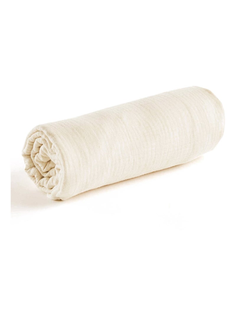 SEVIRA KIDS | Drap housse uni en gaze de coton Ecru - Kiabi