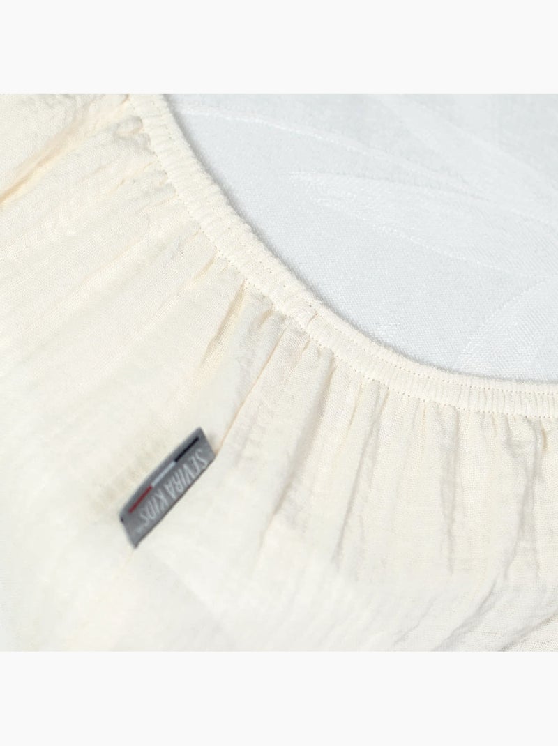 SEVIRA KIDS | Drap housse uni en gaze de coton Ecru - Kiabi