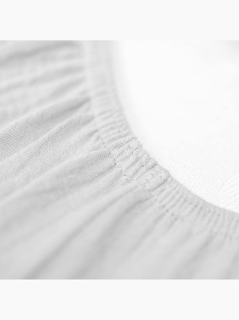 SEVIRA KIDS | Drap housse uni en gaze de coton Gris - Kiabi