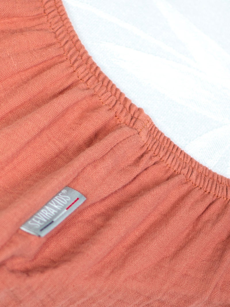 SEVIRA KIDS | Drap housse uni en gaze de coton Marron - Kiabi
