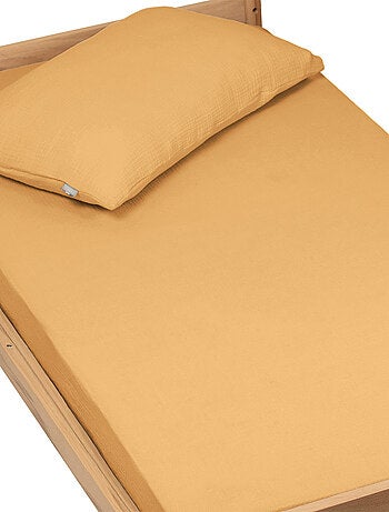 SEVIRA KIDS | Drap housse uni en gaze de coton